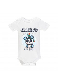 Body neonato bianco - Panda