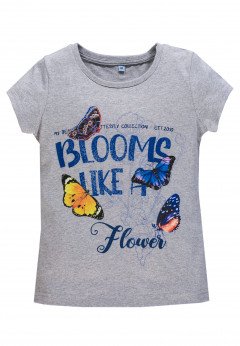  T-Shirt Blooms Grigio