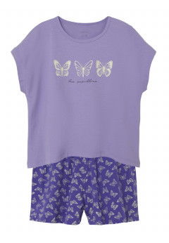 NAME IT Pigiama corto farfalle NKFNIGHTSET Violet