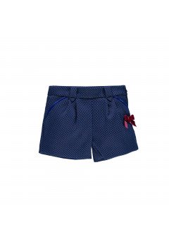 Brums Shorts tessuto jacquard pois con fiocco Blu