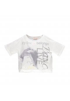 Brums T-shirt in jersey con stampa dance Bianco