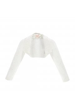 Brums Scaldacuore in maglia tricot con strass Bianco