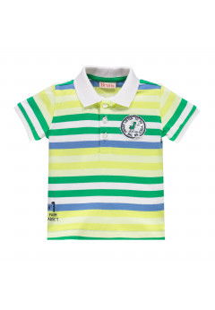 Brums Polo manica corta in jersey rigato Multicolor