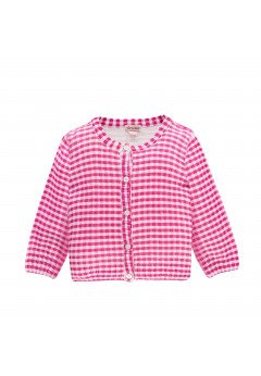 Cardigan in tricot con stampa vichy