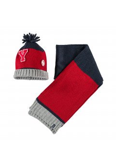 Brums Set cappello e sciarpa in tricot Rosso