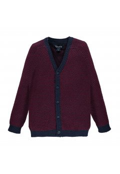Brums Cardigan tricot jacquard Rosso