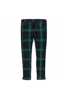 Mek Pantalone tinto filo scozzese ricamo paillettes Verde