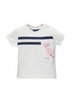 Brums T-shirt in jersey con macro tasca Bianco