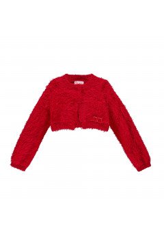 Brums Mini cardigan tricot effetto pelliccia Rosso