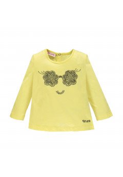 Brums T-shirt in jersey con stampa e strass Giallo