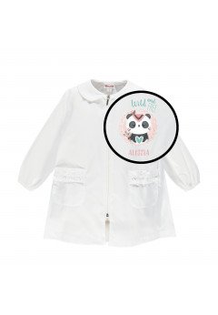 Brums Grembiule bambina con zip con stampa personalizzata animaletti Bianco
