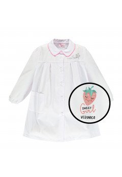 Brums Grembiule bambina con bottoni con stampa personalizzata frutta White