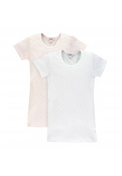 Brums T-shirt intima in jersey stretch manica corta - confezione due pezzi White