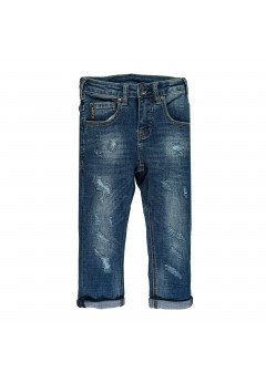 Mek Pantalone in denim stretch Repreve® Azzurro