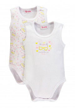 Brums Body spalla larga in costina -Confezione 2 pz. Pink