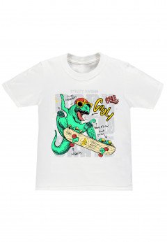 Fantaztico Dino Skate t-shirt bambino bianca White