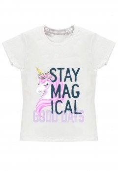 Stay Magical t-shirt bambina bianca