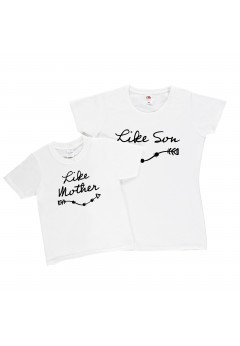 Fantaztico Set 2 t-shirt bianche "Like Mother & like Son" White