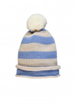 Cappellino in tricot con ponpon