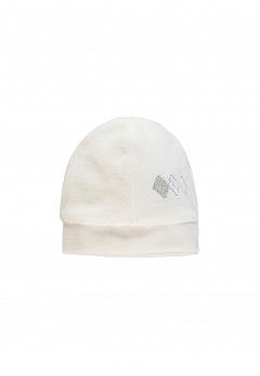 Coccodè Cappellino in Ciniglia motivo rombi Bianco