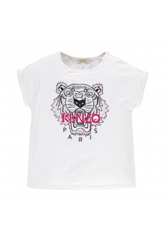Kenzo Kids Tiger-T-shirt Tiger 2 bambina Bianco