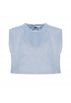 Lù Lù by Miss Grant T-shirt Bambina in Lurex Azzurro