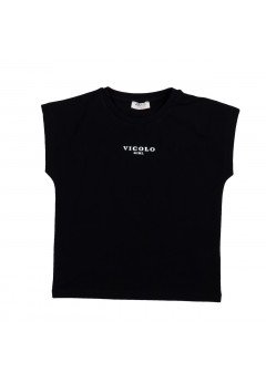 Vicolo T-shirt manica corta bambina Nero