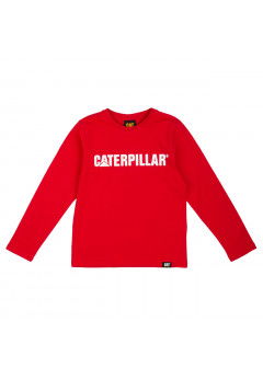 Caterpillar T-shirt manica lunga bambino Rosso