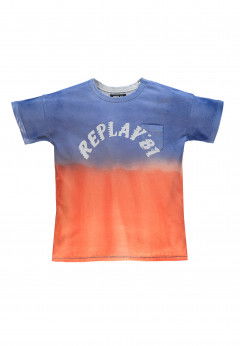 Replay T-Shirt Logo Manica Corta Bicolor