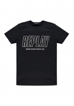 Replay T-Shirt Logo Manica Corta Nero