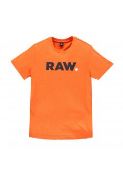 T-shirt Raw logo flame orange