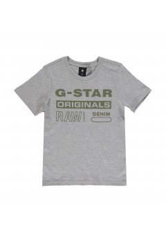 T-shirt logo G-star originals Raw denim grigia