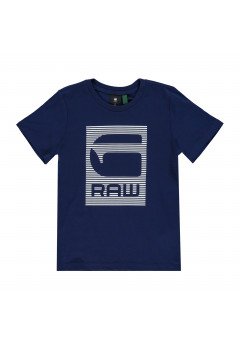 T-shirt G Raw logo blu