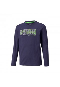 Puma T-Shirt Logo Bambino Blu