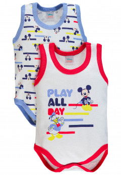 Disney Bipack Body Senza Maniche Bianco