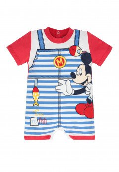 Disney Pagliaccetto in jersey stampato Mickey Mouse Rosso