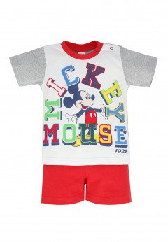 Disney Pigiama due pezzi in jersey Mickey Mouse Rosso