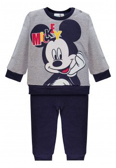 Disney Completo Stampato Felpa Stretch Mickey. Grigio