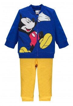 Disney Completo Stampato Felpa Stretch Mickey. Blu