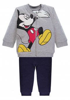 Disney Completo Stampato Felpa Stretch Mickey. Grey