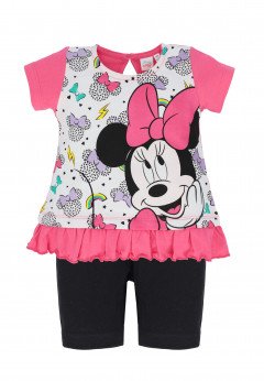 Disney Completo in jersey stretch stampato Minnie Pink