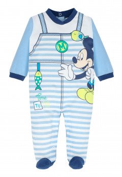 Disney Tutina in jersey salopette Mickey Mouse. Azzurro