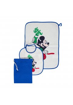 Disney Set Asilo Sacca, Bavaglino e Asciugamano Mickey Mouse Blu