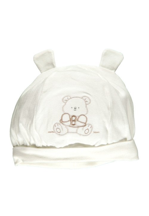 Cappellino bianco con orecchiette - Abbigliamento neonato 0-36 mesi