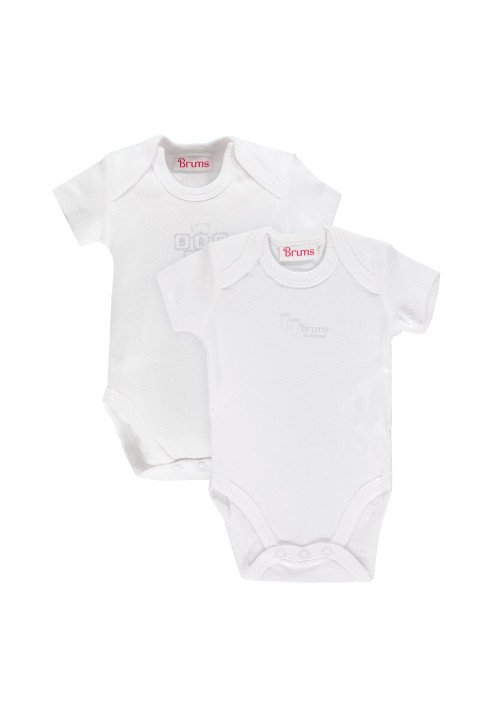  Body in costina unisex-Set 2 pz. Bianco - Abbigliamento neonata
