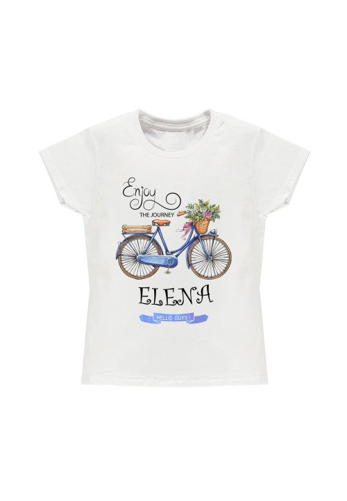 Fantaztico T-shirt bambina bianca - Bici Bianco