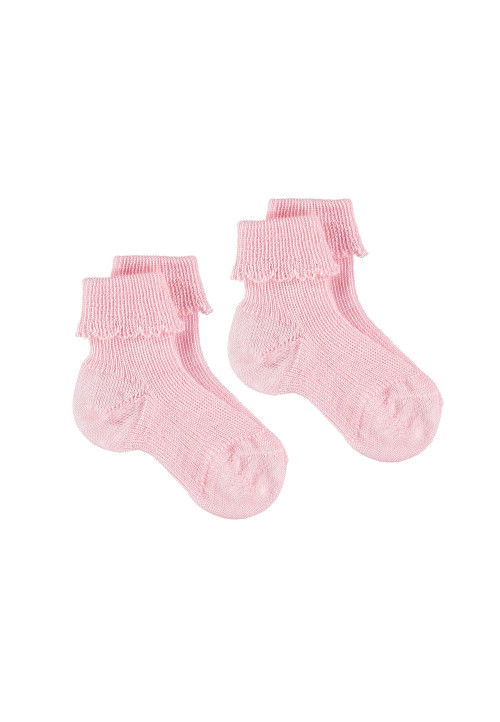 Brums Corredino prime Coccole Set 2 calzine in lana primi giorni Rosa