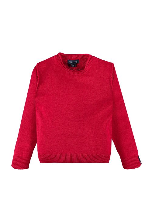 Brums Girocollo tricot in cotone e cashmere Rosso