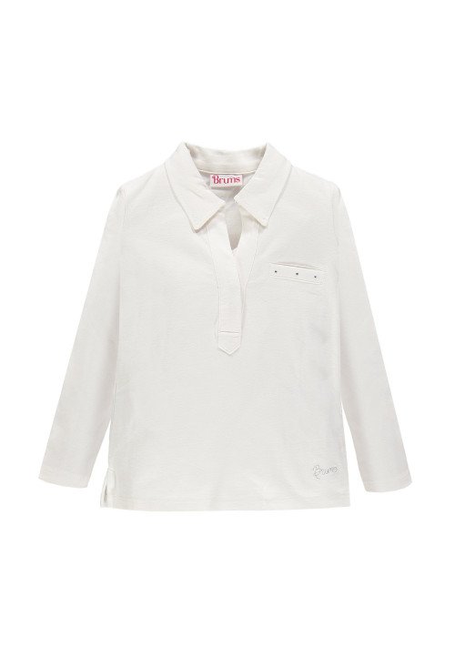  Polo in jersey stretch Bianco - Abbigliamento bambini online | Vestiti per bambini - Outletbambini bambina
