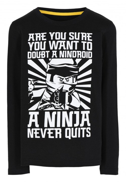  T-Shirt Manica Lunga Ninjago Zane Nero - Abbigliamento bambini online | Vestiti per bambini | Outletbambini | Bambino